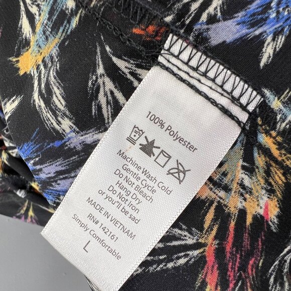 Lularoe Shirley Kimono Cardigan Wrap Duster size L Black Feather Print Sheer NWT - Picture 7 of 7